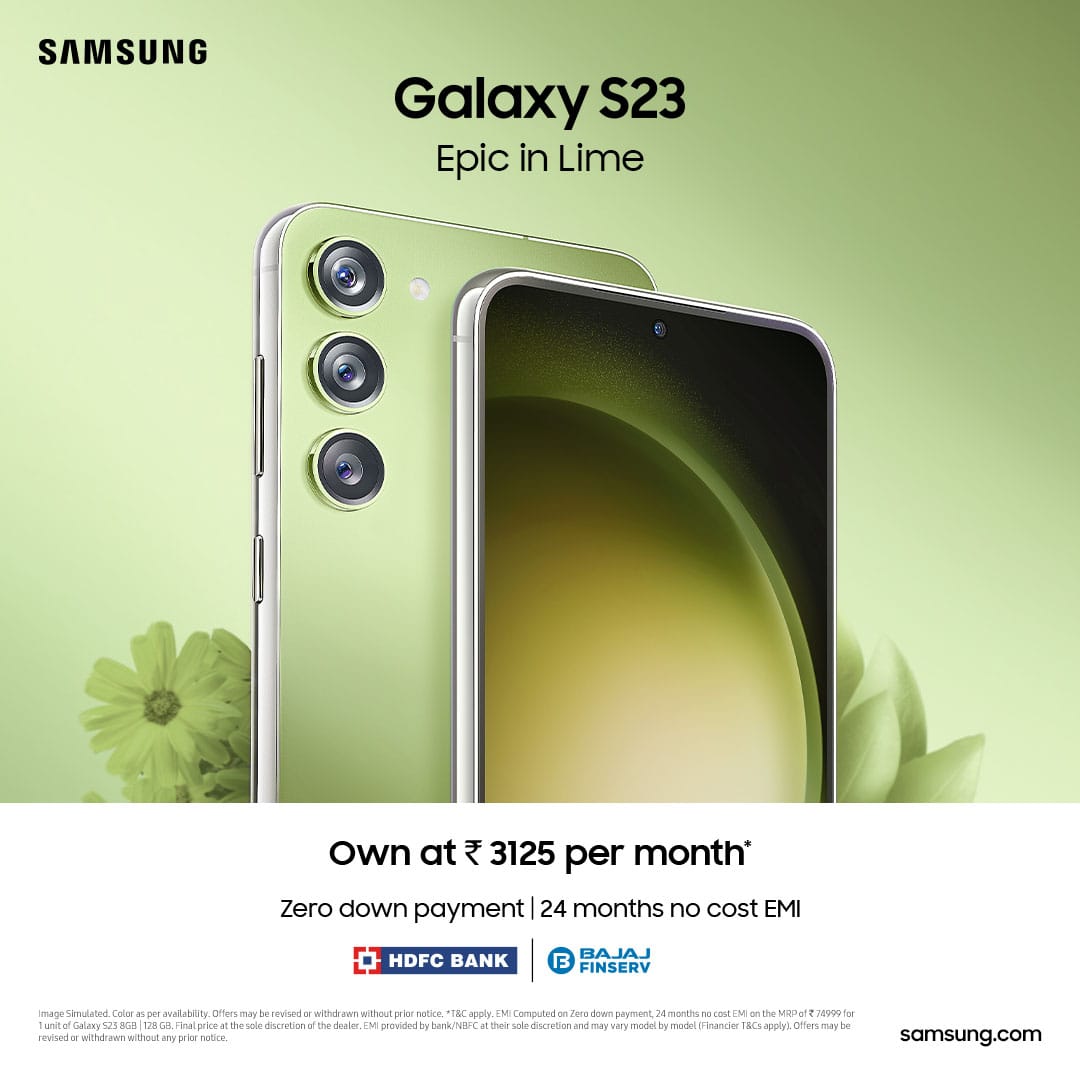 Samsung Galaxy S23 in a New, Refreshing Lime Colour Goes on Sale with Mega offers