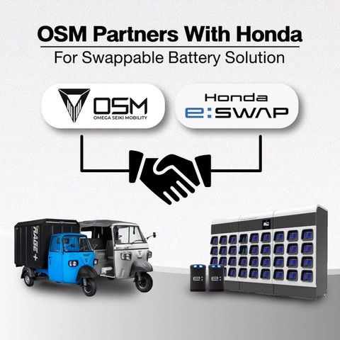 Omega Seiki Mobility Private Limited Signs MoU with Honda Power Pack Energy Private Limited for Swappable Battery Technology