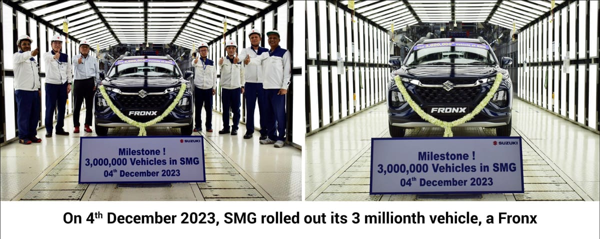 Suzuki Motor Gujarat achieves 3 million cumulative production