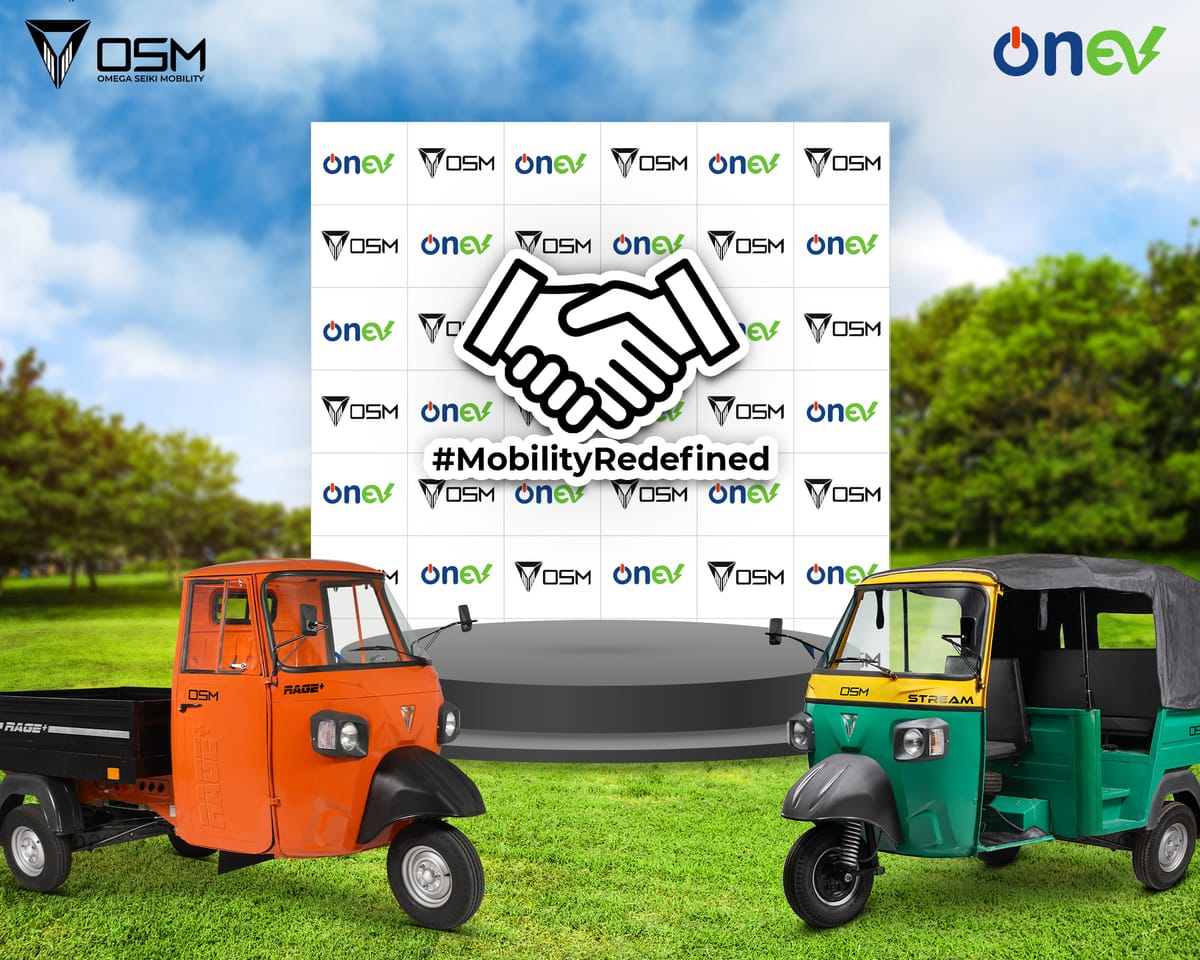Omega Seiki Mobility (OSM) to deploy 500 EV Three-Wheelers with Kissan Mobility (OnEv) for last-mile delivery