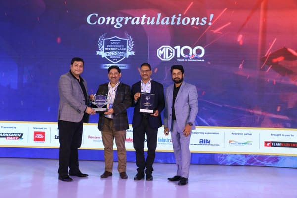 MG Motor India gets recognized as Team Marksmen’s ‘Most Preferred Workplace 2023-24