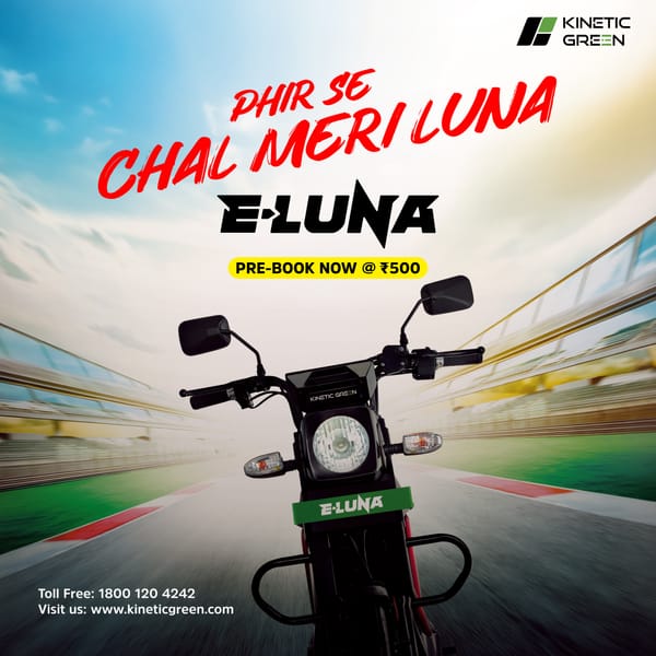 Phir Se “Chal Meri Luna”: Kinetic Green's iconic Luna poised to return as E-Luna